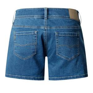 Shorts en jean bleu foncé pour femme, taille mi-haute, ourlet roulé, décontractés et chics pour l'été – Vente en gros, personnalisation disponible - Product Image 2