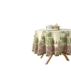 Tablecloth 100% Cotton High GSM Floral <b>Table</b> <b>Cover</b> Washable Decorative Linen for Home Camping Outdoor Picnic Dining <b>Table</b> - Product Image 3