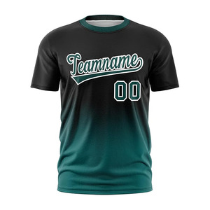 Camiseta de Béisbol Unisex Personalizada, Impresa por Sublimación, Nombre del Equipo 00, Degradado Negro Verde, Absorbe la Humedad, Manga Corta, Cuello Redondo, 100% - Product Image 1