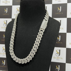 Collar de Cadena Cubana de Miami, Estilo Hip Hop, con Diamantes VVS, Regalo para Hombre, Certificado IGI, Personalizado, Plata de Ley 925, con Incrustaciones de Diamantes - Product Image 4