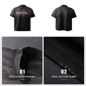 T-shirt personnalisé effet soleil délavé avec strass, qualité supérieure, look tendance, 100% coton, personnalisez votre design, t-shirt unisexe - Product Image 3