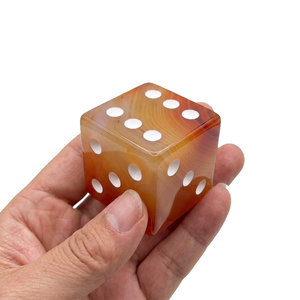 Stone Red carnelian D6 Dice Cube Natural Gemstone Crystal Stone D6 Dice Engraved Stone Custom Dice <b>Sets</b> - Product Image 2