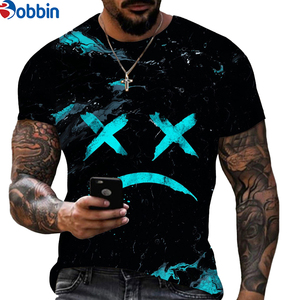 Camiseta de Hombre con Diseño 3D Divertido y Logotipo Frontal, Tela de 300g, Cuello Redondo, Manga Corta, Transpirable, con Estampado Facial - Product Image 4