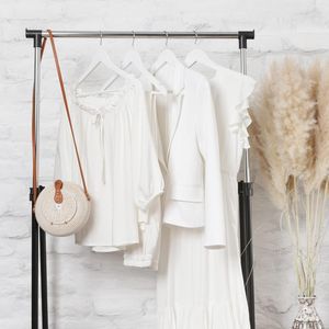 Appendiabiti Portatile a Doppia Asta con Ruote Bloccabili, Organizzatore per Vestiti - Product Image 5