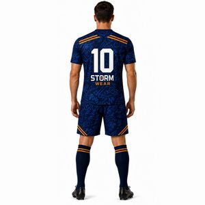 Tenues de football personnalisées OEM ODM pour clubs américains, ensembles de t-shirts de football à séchage rapide, nouvelle saison, respirants, uniformes de football pour hommes - Product Image 6