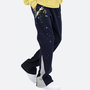 Pantalon de jogging évasé empilé en molleton de coton personnalisé pour hommes, avec logo imprimé sur mesure, taille élastique, séchage rapide, vente en gros - Product Image 5