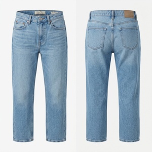 Jeans Casuales de Mezclilla Elástica de Algodón Premium para Mujer, 390 GSM, Corte Regular, Logotipo Bordado Personalizado, Pantalones de Moda - Product Image 1