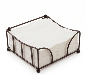 Porte-serviettes en métal avec revêtement noir au design élégant, idéal pour l'hôtellerie, la restauration et la décoration de mariage - Product Image 6