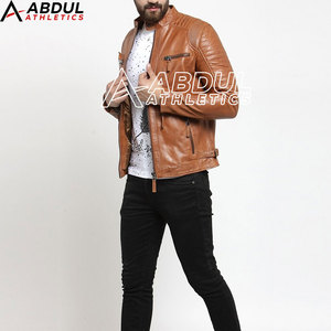 Veste d'hiver classique en cuir avec doublure douce, fermeture éclair, veste tendance pour le streetwear, les activités de plein air et l'exportation - Product Image 4