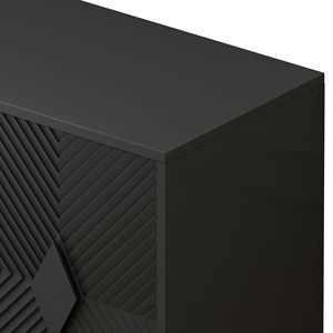 Mobiletto Moderno in Legno a 2 Ante da 80 cm con Gambe in Metallo, Mobile Decorativo a Due Livelli per Soggiorno e Ingresso - Product Image 5