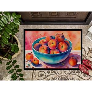 Felpudo antideslizante para interiores/exteriores de melocotones coloridos, pila baja lavable, 24H X 36W para alfombrilla para puerta delantera de entrada - Product Image 3