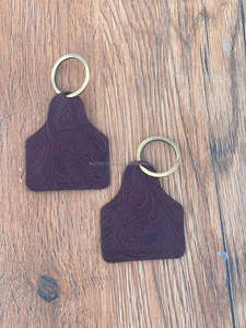 ใหม่ทําด้วยมือสไตล์ตะวันตกลายนูนหนังพวงกุญแจพวงกุญแจพิมพ์ลายดอกไม้พวงกุญแจที่กําหนดเองพวงกุญแจหนังแท้ - Product Image 4