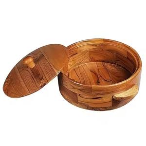 Caja de Madera Maciza para Chapati, Contenedor Hecho a Mano para Guardar Pan Roti para la Cocina - Product Image 4