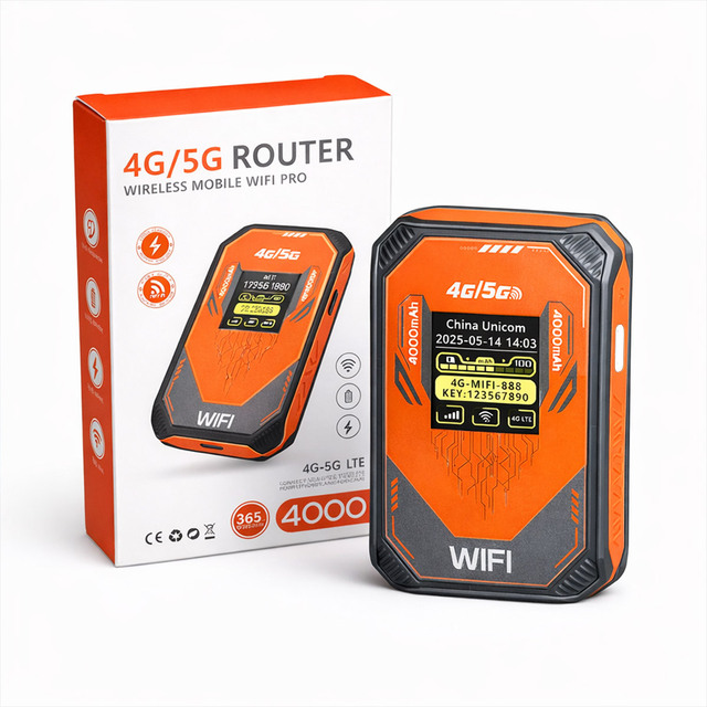 DNXT 4g Portable Wifi Router Mini Pocket Wifi Pocket Wifi with Sim Card Strong 4g Lte Router 4000mAh LCD Type-C Mecha Design