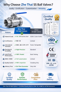 Válvula de Bola de Rosca de Paso Completo Manual de 2 Piezas, SS316/SS321L, CF8M/WCB, 3000 psi, Sello de PTFE/RPTFE, -20C~200C, para Medios de Gas/Agua/Aceite - Product Image 2