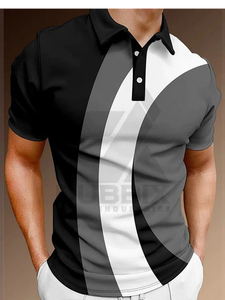 New 2026 High Quality Casual Men's Long Sleeve High Collar Breathable Canvas T-shirts Front <b>Logo</b> Custom Color Light Weight - Product Image 6