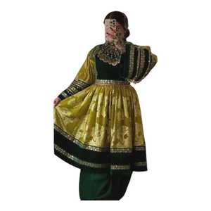 Robe longue vintage afghane Kuchi 2026 en dentelle faite main, brodée, traditionnelle, avec boutons et fermetures éclair, pour femme, style A-line, idéale pour les festivals - Product Image 1