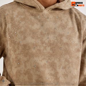 Sweat-shirt à capuche en polaire pour homme avec motif à pois effet délavé, coupe classique, vêtement d'hiver décontracté unisexe - Product Image 5