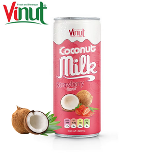 เครื่องดื่มนมมะพร้าวรสสตรอว์เบอร์รี ขนาด 320 มล. บรรจุกระป๋อง พร้อมดื่ม รับผลิตแบบ OEM แบรนด์ส่วนตัว ผู้ผลิตได้รับการรับรองมาตรฐาน ISO - Product Image 1