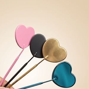 Miroir professionnel pour extensions de cils, forme cœur unique et mignonne, finition métallique, miroir esthétique pour salon, réflexion ultra-nette - Product Image 1