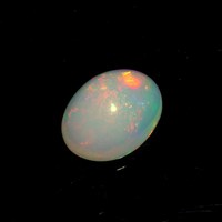 HAYAAT GEMS Opale de feu Welo naturelle éthiopienne blanche (cabochon ovale 3,60 carats 12,7x9,8x6MM avec jeu de couleurs) pour la fabrication de bijoux