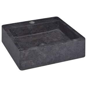 Lavabo de Baño de Mármol Negro de 15.7"x15.7"x4.7" - Product Image 3