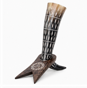 Handcrafted Natural Buffalo Horn Drinking Cup Viking Ale Mead <b>Beer</b> Horn Mug with Wooden Display Stand Medieval Gift - Product Image 5