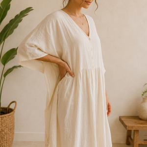 Ensemble de pyjama décontracté d'été pour femme en gaze de coton respirante, style musulman - Product Image 4