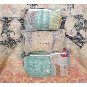 Magnifique trousse de toilette de voyage pour femme, 3 pièces, vintage, imprimé floral Kantha, matelassée, fermeture éclair, grande, légère, avec poignée souple - Product Image 6