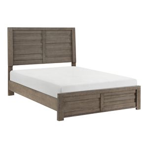 Letto Matrimoniale in Legno Stile Rustico con Finitura Grigia, 1 Pezzo, Arredamento Camera da Letto con Testiera e Pediera a Doghe - Product Image 1