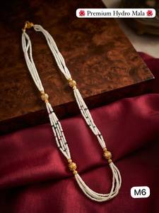สร้อยคอมาลาไข่มุกหลายเส้นระดับพรีเมียมงานแฮนด์เมดแบบอินเดียสำหรับเจ้าสาวเครื่องประดับแต่งงานสไตล์พื้นเมือง - Product Image 3