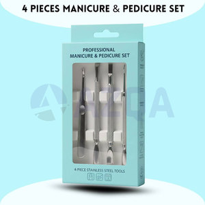 Stainless Steel <b>Cuticle</b> Pusher and <b>Cuticle</b> Trimmer Set Dual End Nail Cleaner Manicure Pedicure Grooming <b>Tool</b> - Product Image 4