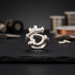 Women's Romantic Heart <b>Key</b> <b>Ring</b>-925 <b>Silver</b> Vault Model R000222 Made in Bangkok - Product Image 5