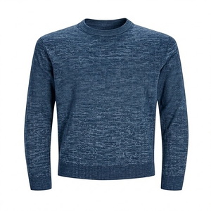 INFLOW SPORTS Pull en maille décontracté pour homme, col rond, noir, hiver, 100% polyester, anti-rides, luxe personnalisé - Product Image 6