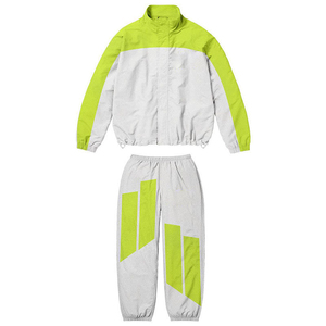 Men's Color Blocking Tracksuit Set <b>Nylon</b> Fabric Stand Collar Jacket & <b>Pants</b> Custom Logo Breathable Men's Windbreaker Tracksuit - Product Image 2