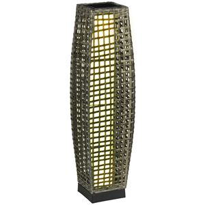 Lampada Solare LED da Esterno a Pavimento in Vimini PE Spazzolato, Lanterna da Patio 3000K CCT, Modello per Interni/Esterni, Luci Solari LED in ABS/PC - Product Image 1