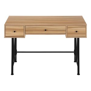 Scrivania per Computer da 48 Pollici per Casa e Ufficio con Laminato Marrone e Metallo Nero, Stile Transizionale con Cassetti Portaoggetti - Product Image 5