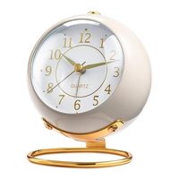 Jam Alarm Klasik Retro Dua Bel |   Jam Meja Analog Tanpa Suara, Tanpa Detak, Bertenaga Baterai, Berbahan Logam, Elektronik, untuk Ruang Kerja dan Ruang Tamu