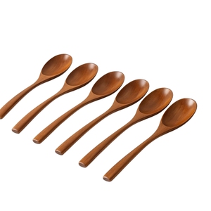 Ensemble de couverts en bois naturel écologiques de haute qualité, cuillère et fourchette en bois à long manche fabriquées à la main pour restaurant et cuisine - Product Image 4