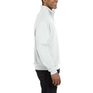 Pull en maille demi-zip bleu clair pour homme, coupe classique, couleur unie, col montant décontracté, polyester/coton, respirant, anti-rétrécissement - Product Image 3