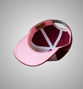 Gorra Snapback de 6 Paneles, Color Rosa y Marrón en Contraste, Cierre Ajustable, Unisex, para Adultos, Estilo Casual, Marcas de Moda Urbana, Corporativa - Product Image 4