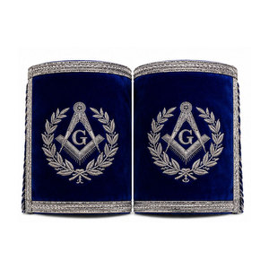 Manchettes maçonniques personnalisées avec motifs artistiques modernes, tissu durable, ajustement confortable et style épuré pour accessoires vestimentaires formels - Product Image 1