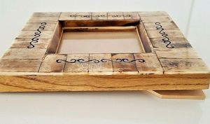 Modern Arabic Pattern Handmade Durable Eco-Friendly Solid Wood Engraved Photo <b>Frame</b> | Vintage Geometric <b>Design</b> <b>Wall</b> Mount <b>Frame</b> - Product Image 5