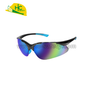 P9006C Safety <b>Glasses</b> Blue Silver or Black Frame UV400 Resistant Lens Side Protection CE ANSI Certified Protective Eyewear - Product Image 2