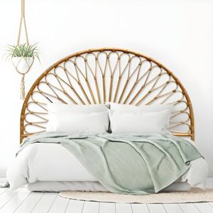 Tête de lit moderne de nouvelle conception, taille Queen, en rotin, cadre de tête de lit, têtes de lit naturelles au prix le plus bas - Product Image 3