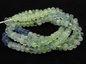 Perles de fluorite multicolores - Forme de rondelle sculptée à la main - Pierre précieuse percée - Certifiées par une tierce partie - Pour la fabrication de bijoux - Fil de 16 pouces - Naturelles - Product Image 5