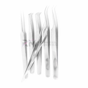 Pince à épiler RMI en acier inoxydable argenté pour cils, avec logo personnalisé, pointe en fibre, pour extensions de cils - Product Image 6