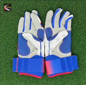 Gants d'entraînement de baseball bleus avec motif étoiles, antidérapants, style sportif, pour droitier, respirants, en cuir pleine fleur - Product Image 1