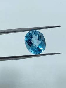 Topacio Azul Cielo Natural, Corte Brillante Redondo de 10x12 mm, 6.24 Quilates, Piedra Suelta para Joyería - Product Image 2