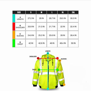 Sudadera con Capucha de Poliéster de Alta Visibilidad Personalizable, Ropa de Trabajo Transpirable, Chaqueta de Seguridad Reflectante, Impermeable, Talla Grande, Alta Visibilidad - Product Image 6